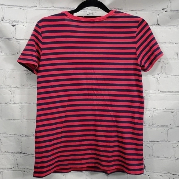RALPH LAUREN T Shirt V Neck Horizontal Striped Size Medium - Picture 7 of 7